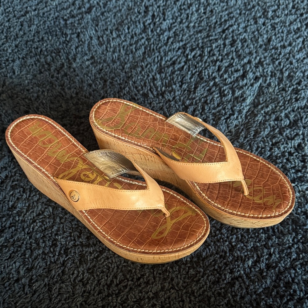Sam Edelman Tan Wedge Sandals